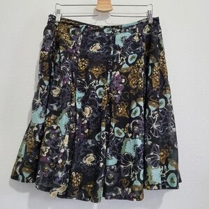 J Jill floral pleated skirt